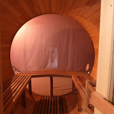Outdoor Large Capacity Panoramic View Cedar Barrel Saunas With Electric Heater
