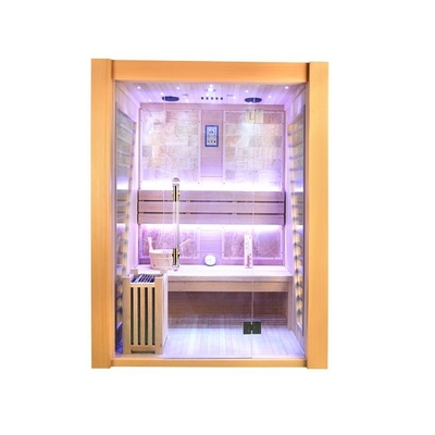 3 Person Size Indoor Hemlock Wood Steam Sauna Room With Electric Heater