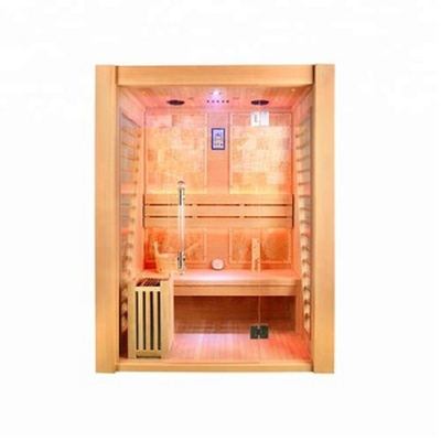 3 Person Size Indoor Hemlock Wood Steam Sauna Room With Electric Heater