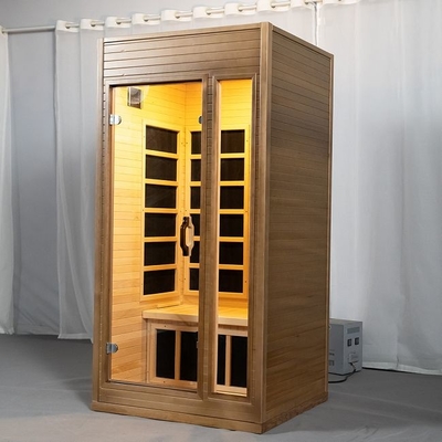 Radiant Indoor Carbon Heaters Mini Wooden Infrared Sauna 1 - 2 Person