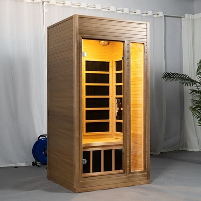 Radiant Indoor Carbon Heaters Mini Wooden Infrared Sauna 1 - 2 Person