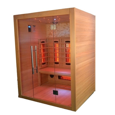 3 Person Indoor Full Spectrum Wooden Home Dry Sauna Room In Hemlock