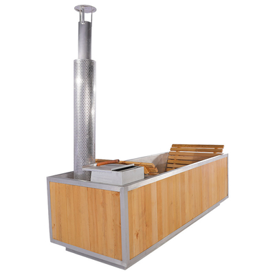 Outdoor Wood Burning Hot Tub Square Steam Sauna Room For Spa