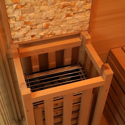 3KW Home Indoor Use Traditional Steam Wooden Sauna Room For 2 People