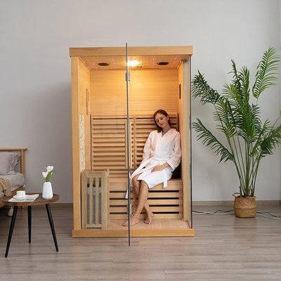 3KW Home Indoor Use Traditional Steam Wooden Sauna Room For 2 People
