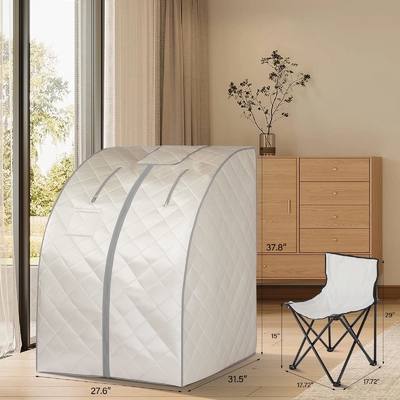 1 Person Portable Far Infrared Sauna With Time &amp; Tempreture Remote Control