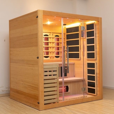 Solid Wood Hemlock Indoor Combination Infrared Steam Sauna 4 Person