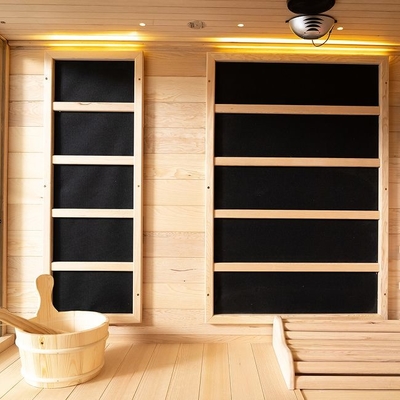 Solid Wood Hemlock Indoor Combination Infrared Steam Sauna 4 Person