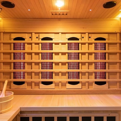 Solid Wood Hemlock Indoor Combination Infrared Steam Sauna 4 Person