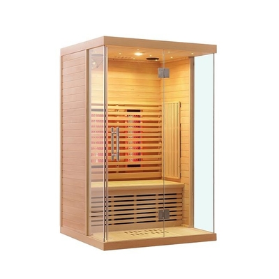 Full Spectrum And Carbon Heater Solid Wood 2 Person Infrared Sauna For Home