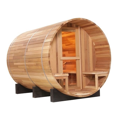 Canadian Red Cedar Wood Traditional Steam Barrel Outdoor Sauna Support OEM ODM