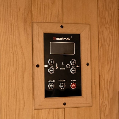 Transparent Tempered Glass Far Infrared Sauna With LED Lighting And Full Spectrum Carbon Panel