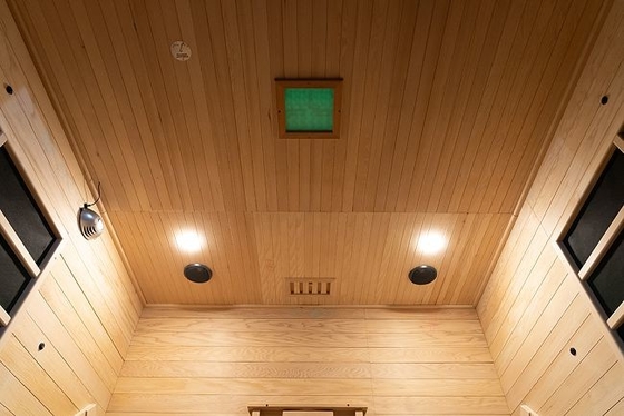 Transparent Tempered Glass Far Infrared Sauna With LED Lighting And Full Spectrum Carbon Panel