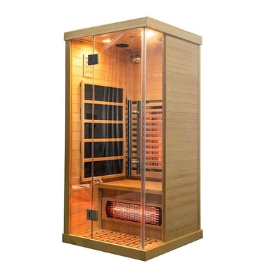 Luxury Solid Wood Canadian Hemlock 1 Person Home Infrared Sauna Wooden Small