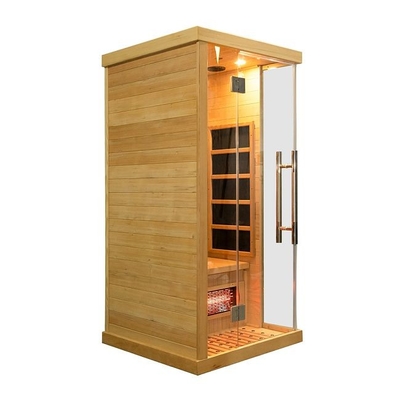 Luxury Solid Wood Canadian Hemlock 1 Person Home Infrared Sauna Wooden Small