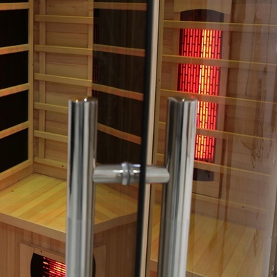 Deluxe Solid Wood Full Spectrum And Carbon Heater 2 Person Infrared Sauna Indoor