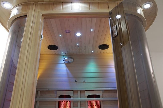 Deluxe Solid Wood Full Spectrum And Carbon Heater 2 Person Infrared Sauna Indoor