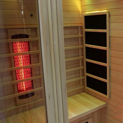 Deluxe Solid Wood Full Spectrum And Carbon Heater 2 Person Infrared Sauna Indoor