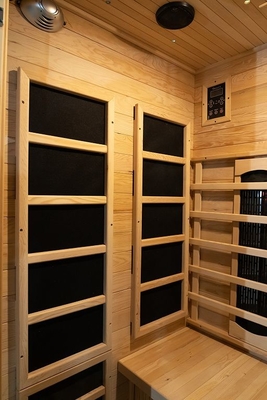 Wooden Indoor 1750W 2 Person Infrared Sauna Low EMF