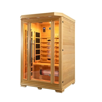 Wooden Indoor 1750W 2 Person Infrared Sauna Low EMF