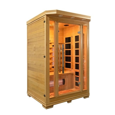 Wooden Indoor 1750W 2 Person Infrared Sauna Low EMF
