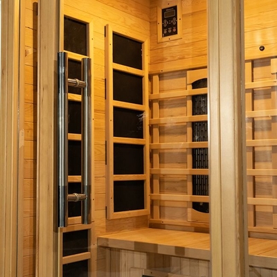 Wooden Indoor 1750W 2 Person Infrared Sauna Low EMF