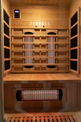 Wooden Indoor 1750W 2 Person Infrared Sauna Low EMF
