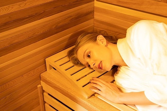 6 People Red Cedar Wood Traditional Stove Heater Outdoor Dry Sauna Unique Design
