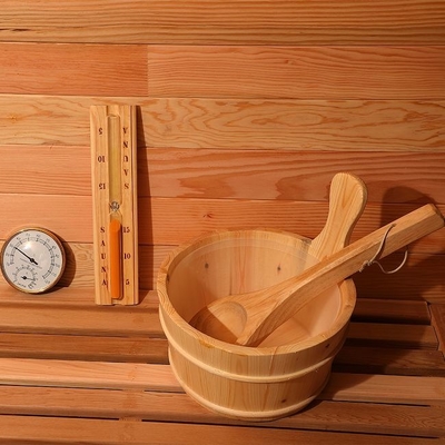 Large Solid Wood Traditional Steam Outdoor Barrel Sauna With 6KW Stove
