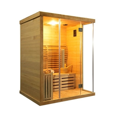 Luxurious Solid Wood Hemlock 3 Person Traditional Home Sauna Room 3000W