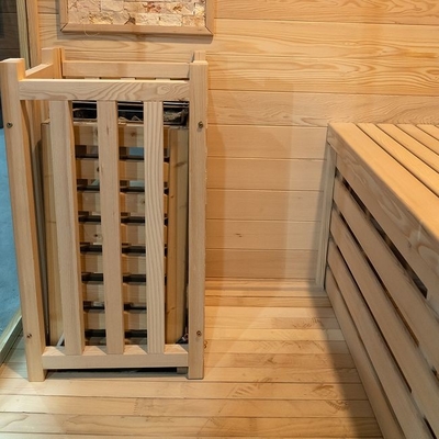 Luxurious Solid Wood Hemlock 3 Person Traditional Home Sauna Room 3000W