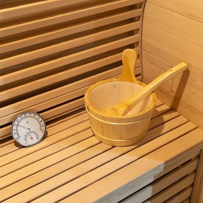 Luxurious Solid Wood Hemlock 3 Person Traditional Home Sauna Room 3000W