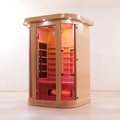 1750W Indoor Solid Wood Full Spectrum Infrared Home Sauna Room 2 Person