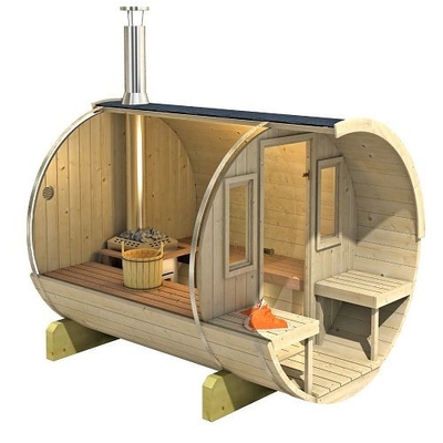 Luxury And Comfort Finnish Outdoor Wood Barrel Sauna With Stove Heater