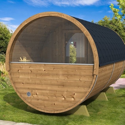 Luxury And Comfort Finnish Outdoor Wood Barrel Sauna With Stove Heater