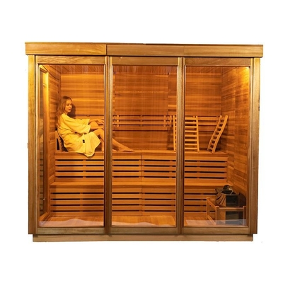 OEM &amp; ODM Wooden Outdoor Dry Sauna With 9KW Electric Stove