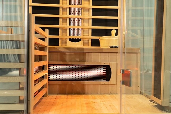 Full Spectrum And Stove Heater Wooden Indoor Infrared Steam Sauna Combine