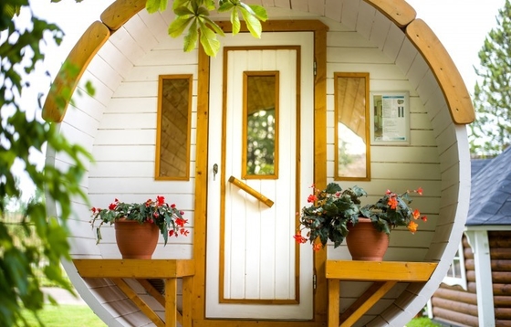 Dry Outdoor Finnish Cedar Garden Wood Barrel Sauna Room Traditional