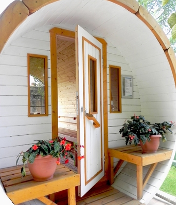 Dry Outdoor Finnish Cedar Garden Wood Barrel Sauna Room Traditional