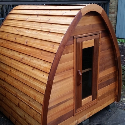 Mini Red Cedar Solid Wood Outdoor Dry Sauna For 2 - 4 Person