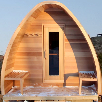 2 - 4 Person Villa Courtyard Wooden Outdoor Dry Sauna With 6 KW Electric Stove