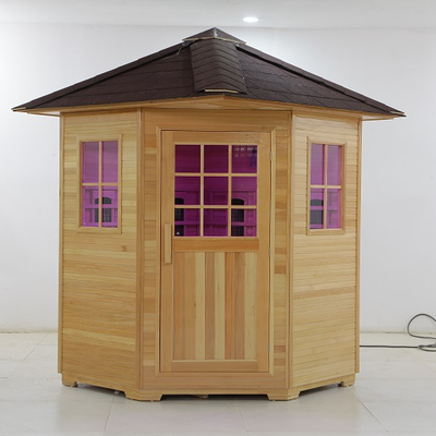 Canadian Hemlock / Red Cedar Material Low EMF Infrared Sauna 100 - 178kg Capacity