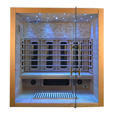 4 Person Wooden Sauna Room Luxury Hemlock Red Cedar Wood Indoor Infrared Sauna