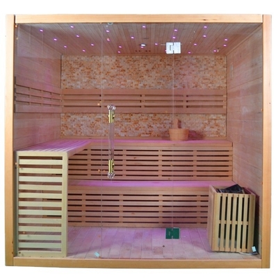 Solid Wood Canadian Hemlock Dry Steam Sauna Room 4 People Indoor Use