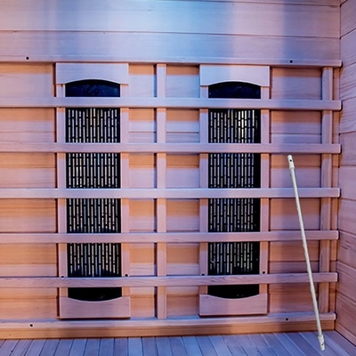 Wood Color Indoor Colorful Light Home Infrared Sauna Room 2 Person Size  1750W