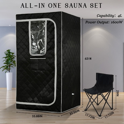 110-120V AC 60Hz Portable Steam Sauna With Transparent Windows And Waterproof Cloth
