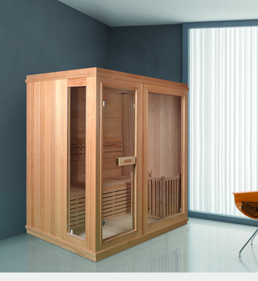 Traditional Dry Indoor Home Steam Sauna Room With Stove And Stone