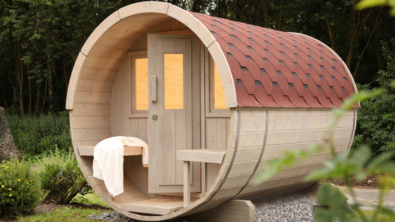 Solid Wood Hemlock Cedar Outdoor Barrel Sauna Wet Steam Traditional Sauna Room