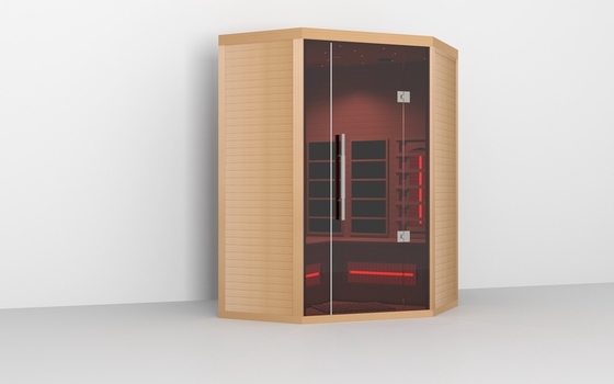 Customized Luxury Prefabricated Wooden Indoor Sweat Infrared Sauna Room 5 Person