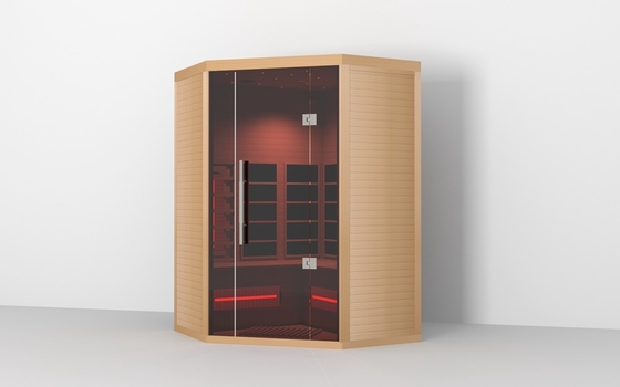 Customized Luxury Prefabricated Wooden Indoor Sweat Infrared Sauna Room 5 Person